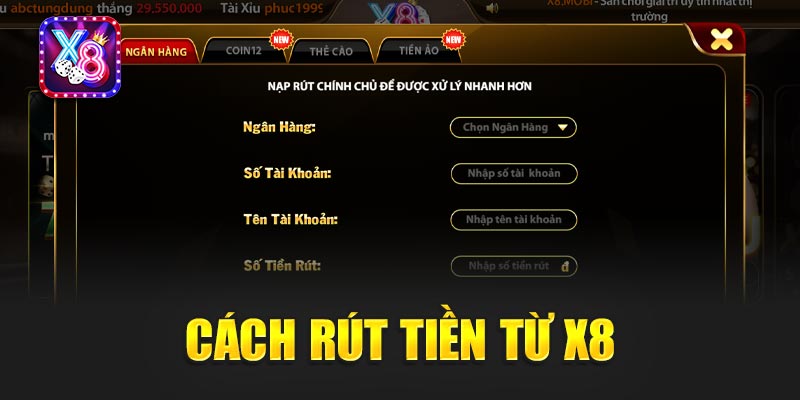 X8 - Cổng Game X8 Đỉnh Cao Giftcode Hàng Ngày Tặng 199k 17 Cách Rút Tiền Từ X8